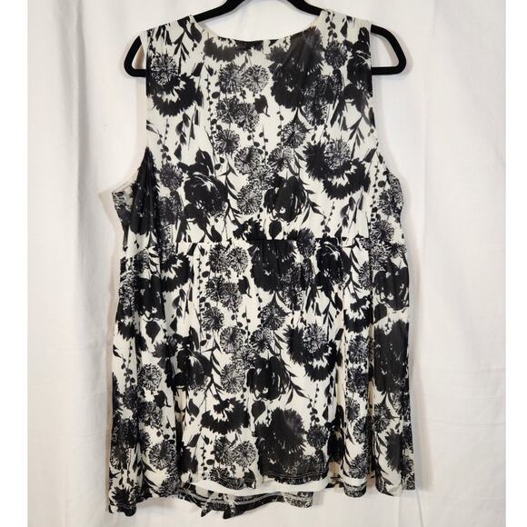 Alfani $75 2X‎ Black White Floral Sleeveless Y2K Whimsigoth Fairy Grunge Formal - Picture 5 of 11